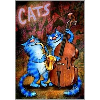 Открытки с синими котами