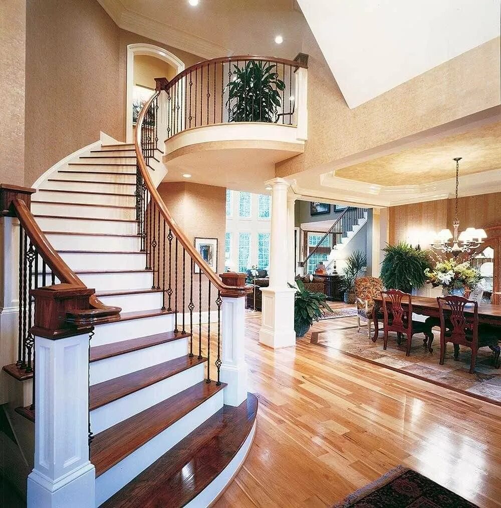Красивый второй этаж. Красивые лестницы в доме. Шикарная лестница. Шикарные интерьеры домов. Красивый дом внутри.