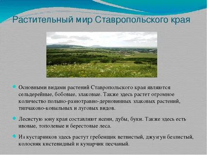 Краткая характеристика ставропольского края