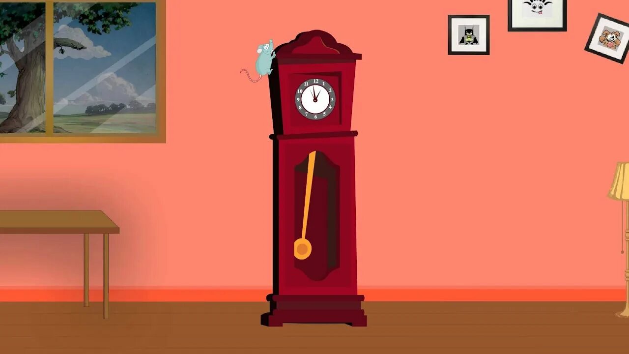 The mouse is on the clock. Hickory dickory dock nursery rhymes. hickory dickory dock mouse. хикори дикори док ай кенси клок.