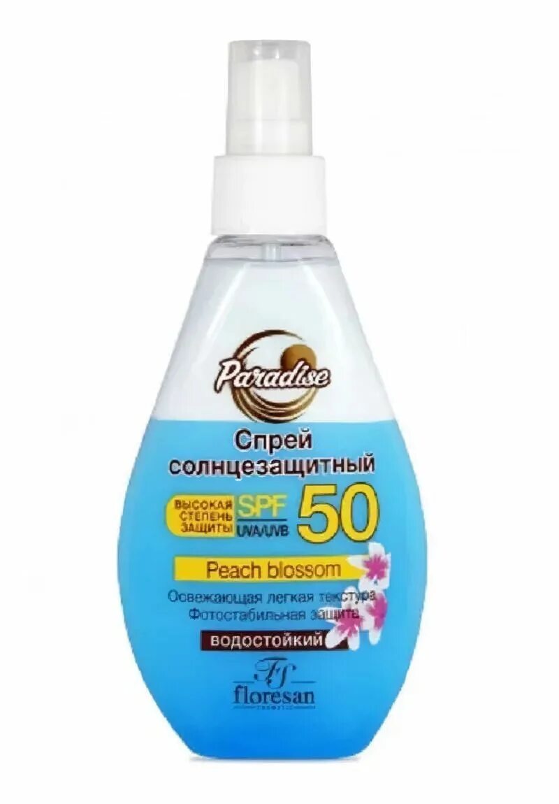 Флоресан Парадиз спрей Солнечная вуаль SPF 50 солнцезащитный Floresan Paradise. Флоресан спрей солнцезащитный. Floresan Paradise спрей солнцезащ Peach Blossom spf50 160мл. Paradise спрей солнцезащитный.