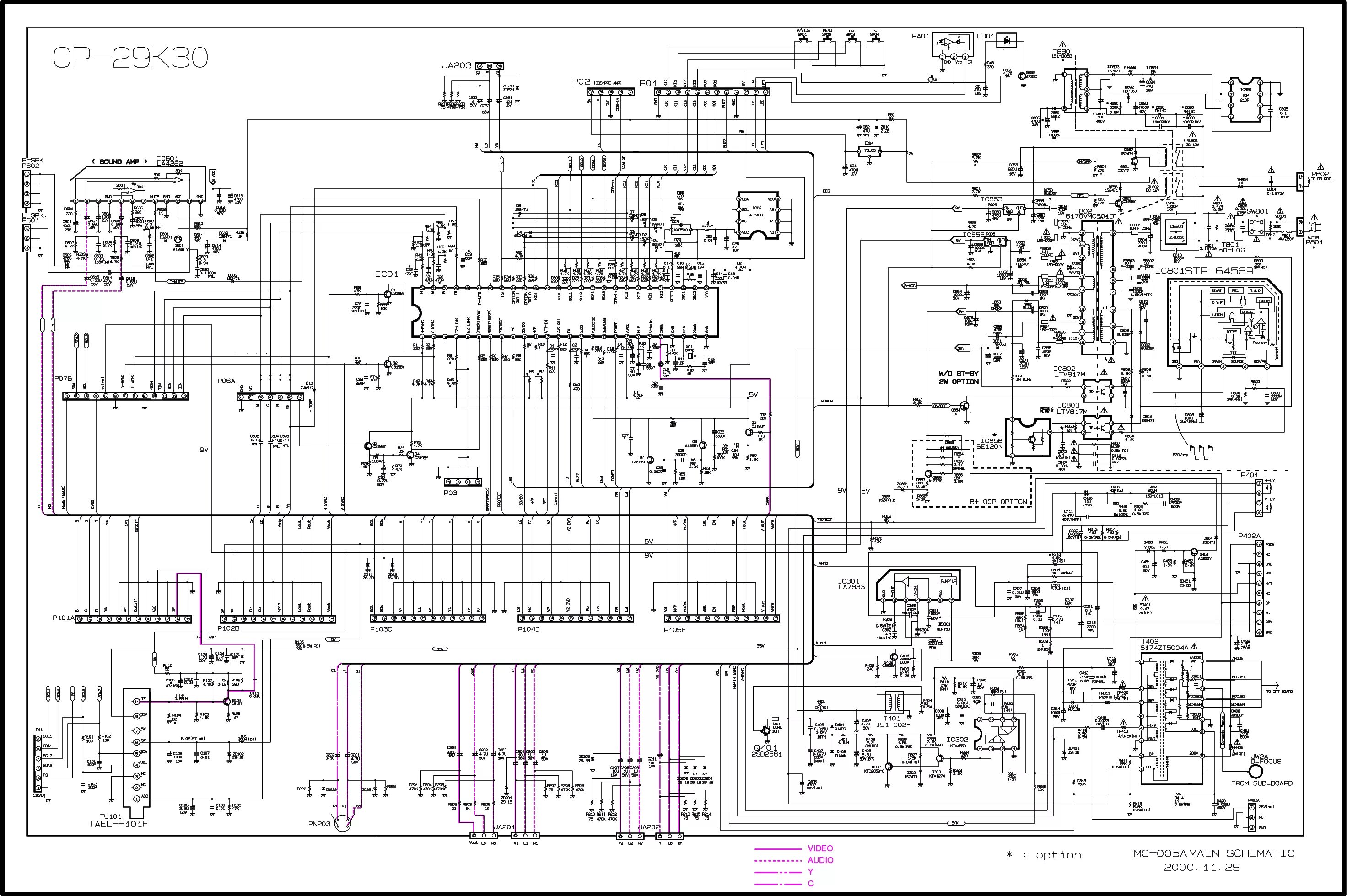 GOLDSTAR CP-20B84 Service Manual download, schematics, eeprom, repair info for e