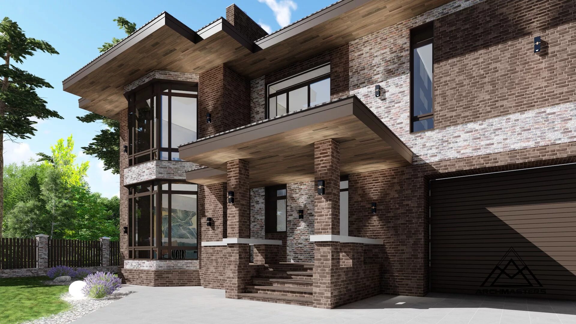 загородный дом. Braer мокко баварская кладка. красивая отделка фасада. наружная отделка домов. фельдхаус 377.