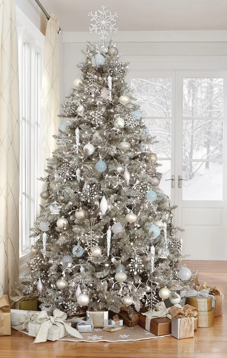 Fir Christmas Tree - 7.5ft from The White Company Christmas interiors, Silver ch