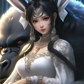 Сяо У из аниме Боевой Континент, девушка с кроличьими ушками, темные ."...