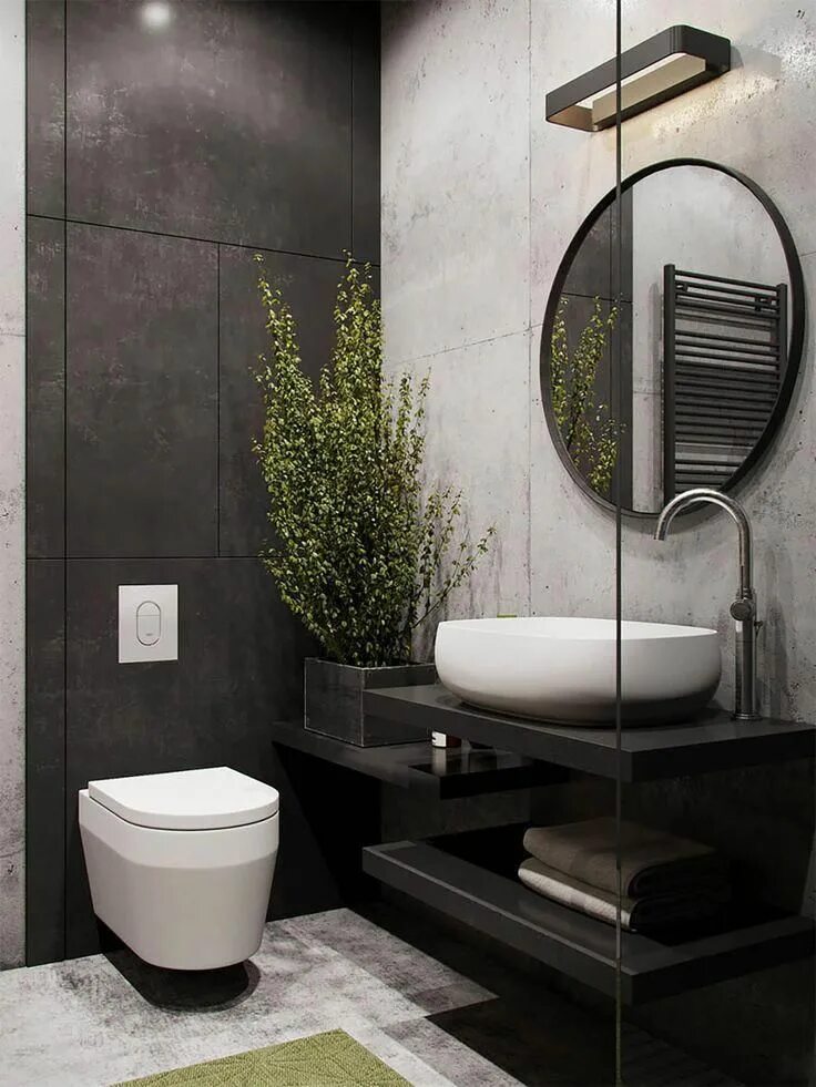 Темный санузел on Behance Bathroom design, Modern bathroom design, Bathroom desi