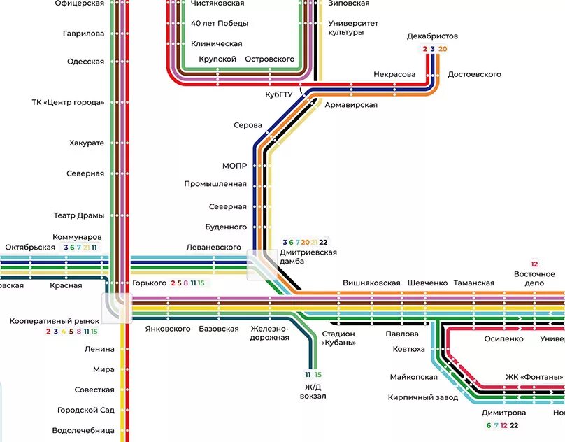 Схема трамвайных путей. Схема движения трамваев в Краснодаре. Схема трамвайных маршрутов Краснодар 2021. Схема маршрутов трамваев в Краснодаре. Схема маршрута Краснодарского трамвая.