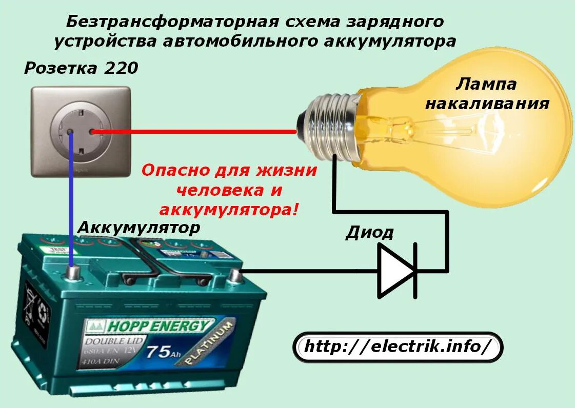 Сколько надо для зарядки аккумулятора. Схема зарядки АКБ от 220 через лампочку. Схема подключения лампочки к аккумулятору. Зарядка аккумулятора через лампочку 12 вольт схема. Зарядка аккумулятора через лампочку 12 вольт.