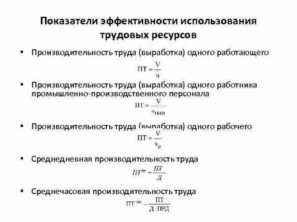 Производительность труда производственного персонала