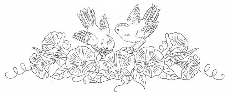 Рисунки для вышивки гладью цветы распечатать шаблоны Grandma's Tea Towels Embroidery pattern Embroidery patterns vintage, Redwork emb