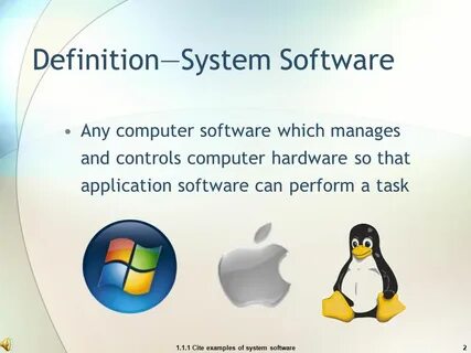 Examples of software are