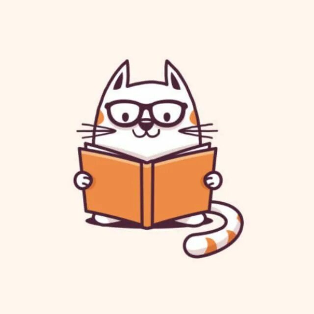 Cartoon cat reader