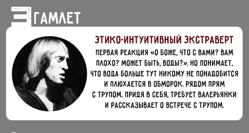 Этико интуитивный. Гамлет соционика. Гамлет Тип личности. Соционический Тип Гамлет. Гамлет этико-интуитивный экстраверт.