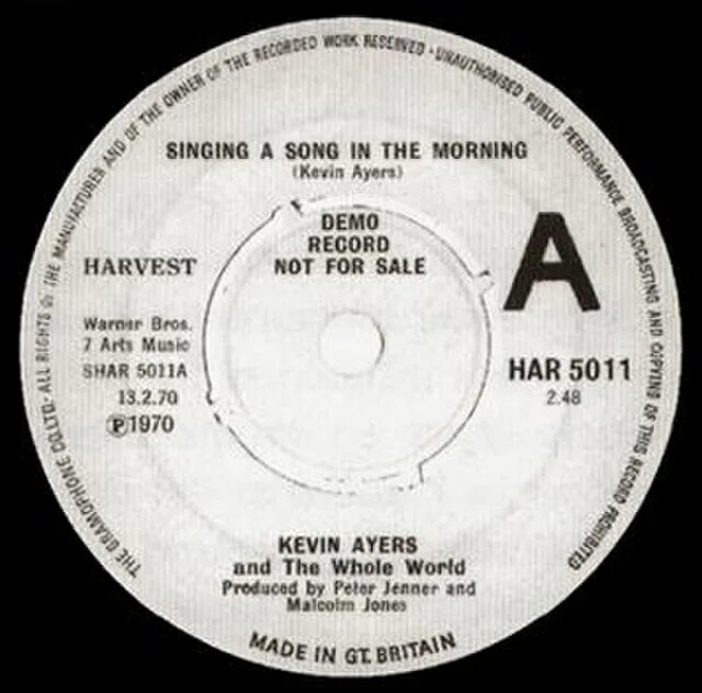 Singing a song перевод. Kevin ayers. Kevin ayers singing a Song in the morning. In the morning песня. Kevin ayers Joy of a Toy 1969.