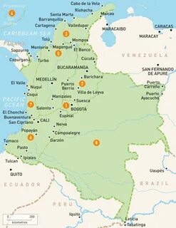 Карта колумбии географическая