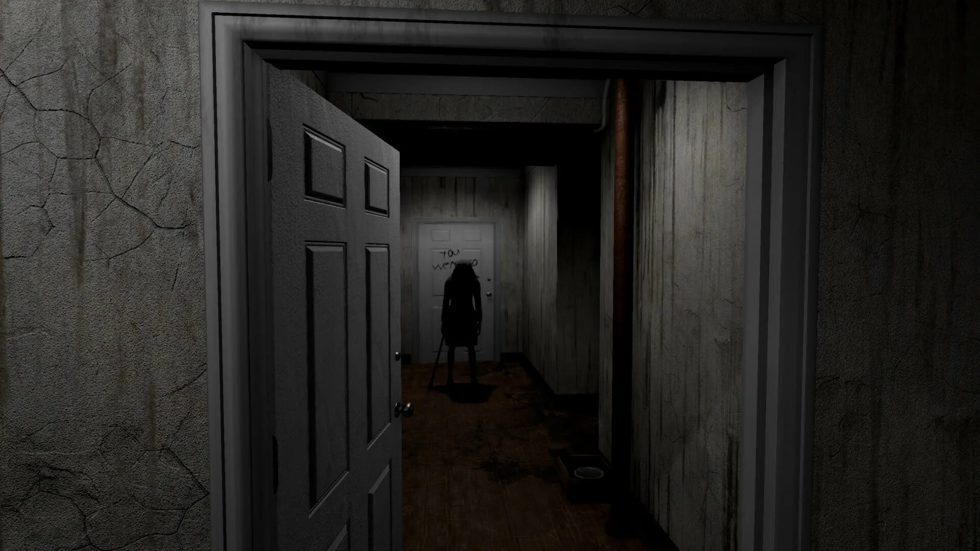 Страшный коридор. Страшная квартира. Темный страшный коридор. Мрачный коридор с дверями. Игра страшная комната