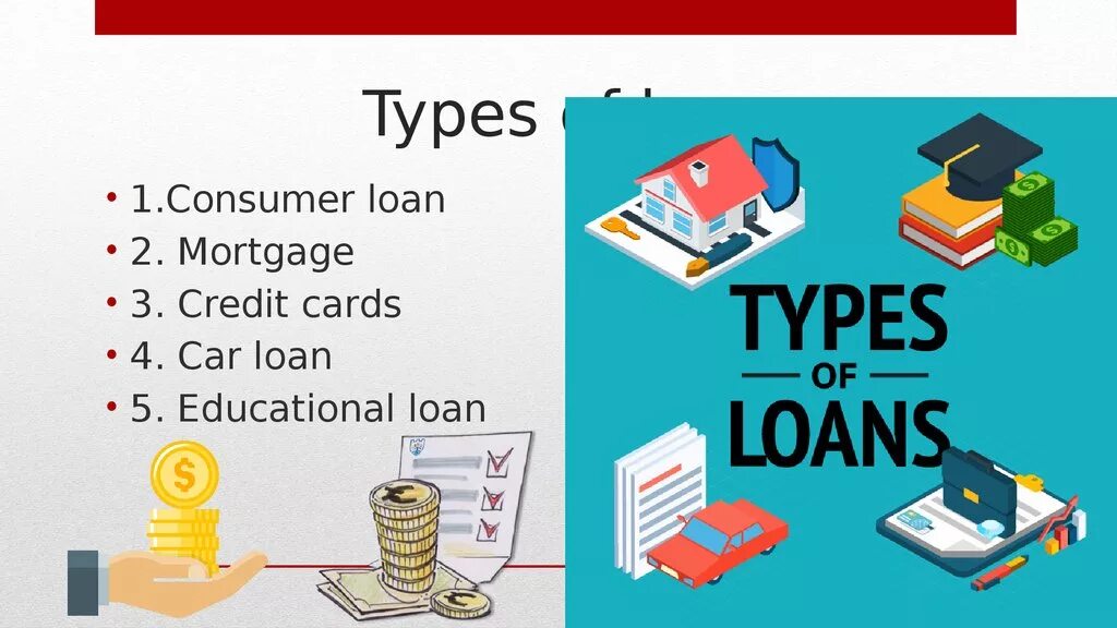 Loans types. Types of loans. Types of credit. Credit card type. Business collateral.
