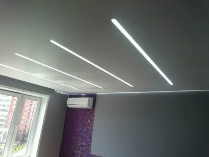 Натяжной потолок светильник линия