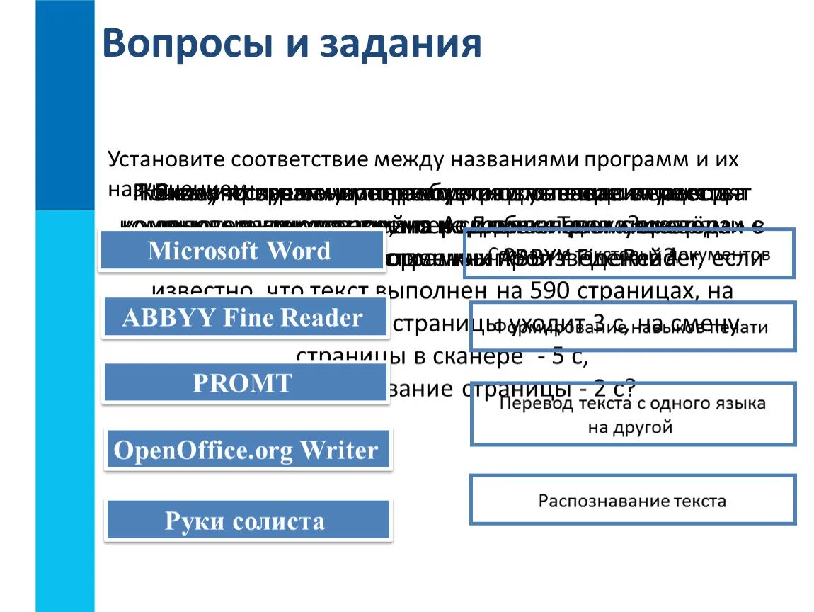 Установите соответствия название программного обеспечения. Инструменты распознавания текстов и компьютерного перевода. установите соответствие между названиями программ и их назначением. установите соответствие между названием программы и ее назначением. инструменты распознавания текстов и компьютерного перевода 7 класс.