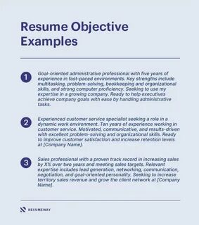 Objectives examples