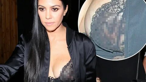 Kourtney Kardashian flashes her nipples in VERY risqué lace bodice at Kenda...