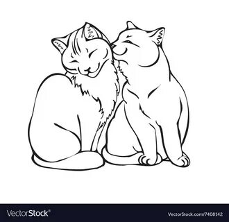 2 котика рисовать