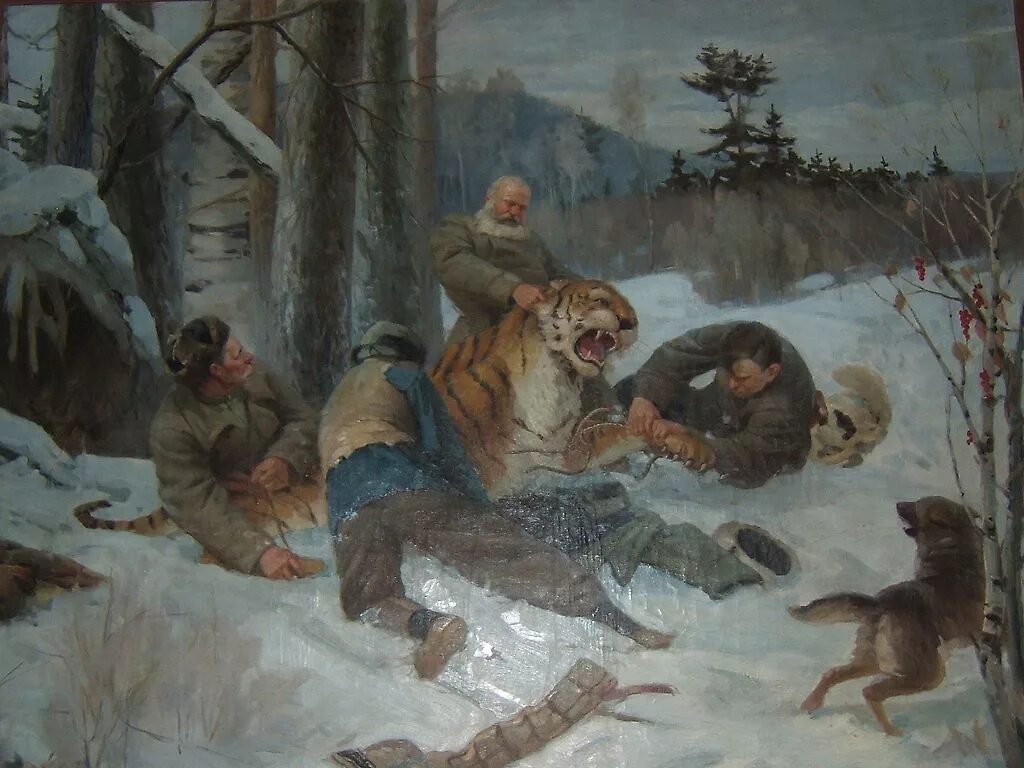 Нападение рассказ. Картина охотники. Охота картины художников. Охота на тигров.