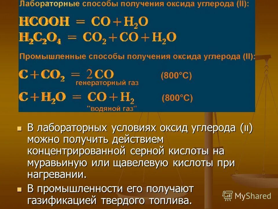 Реакции углерода с паром