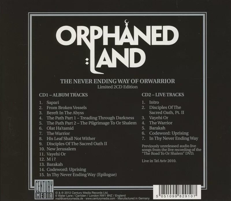 Orphaned-Land-the-never-Ending-way-of-ORWARRIOR-2010. Orphaned Land the never Ending way of ORWARRIOR. Orphaned Land albums. Orphaned Land "Mabool (CD)".