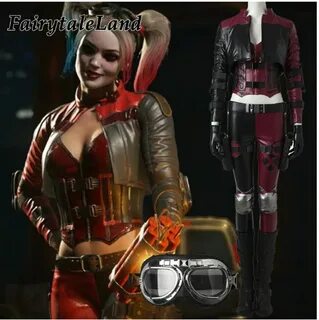 Harley Quinn Cosplay Costume Custom made Halloween Fancy Joker Outfit Injus...