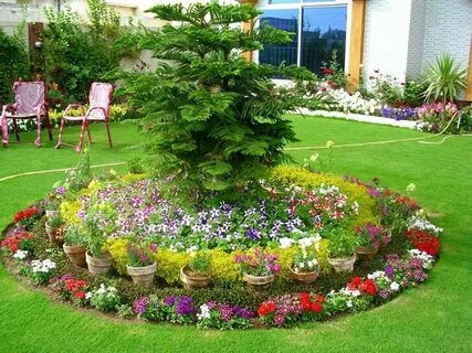Дизайн клумб и цветников своими руками: 100 фото красивых решений во дворе ...