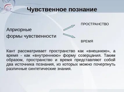 Априорные формы чувственности в философии и канта