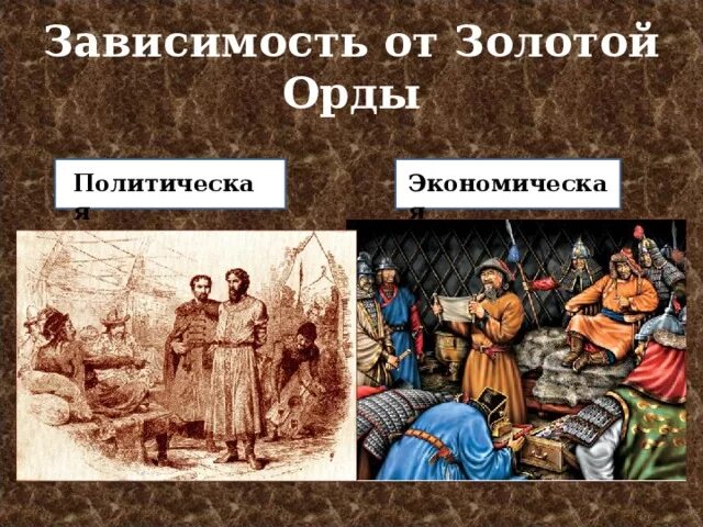 Последствия зависимости от орды. Политическая зависимость Руси от золотой орды. Политическая зависимость от орды. Экономическая и политическая зависимость от золотой орды. Политическая и экономическая зависимость Руси от золотой орды.