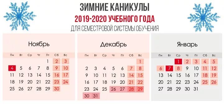 Новогодние каникулы у детей с какого числа