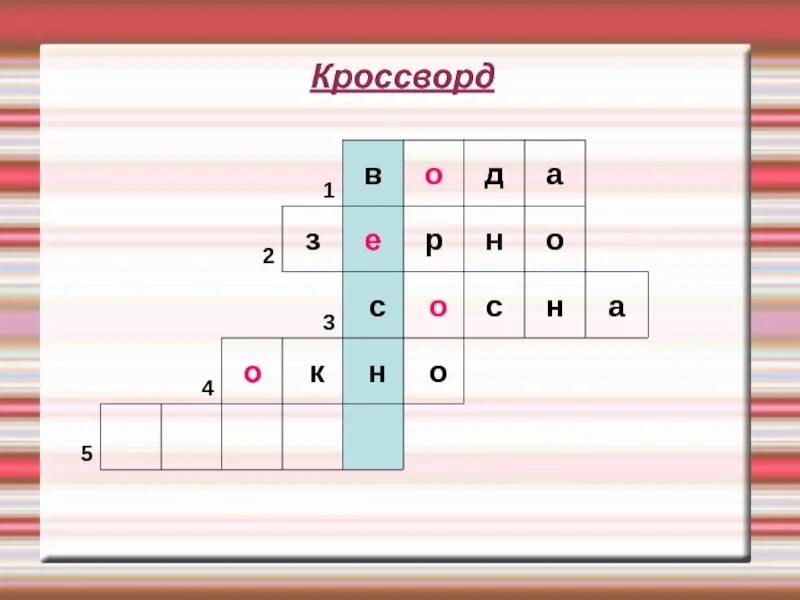 Пять букв вторая о четвертая н. Кроссворд из пяти букв. Кроссворд из 5 букв. Кроссворд безударные гласные. Слова для кроссворда.