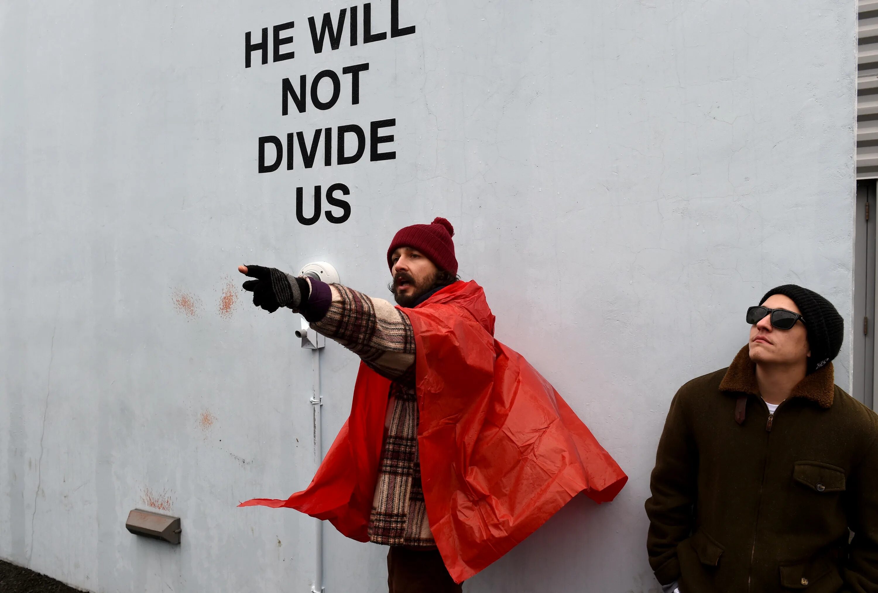 He will not divide. He will not divide us. шайа лабаф трансформеры he will not divide us. he will not divide us meme. will not.