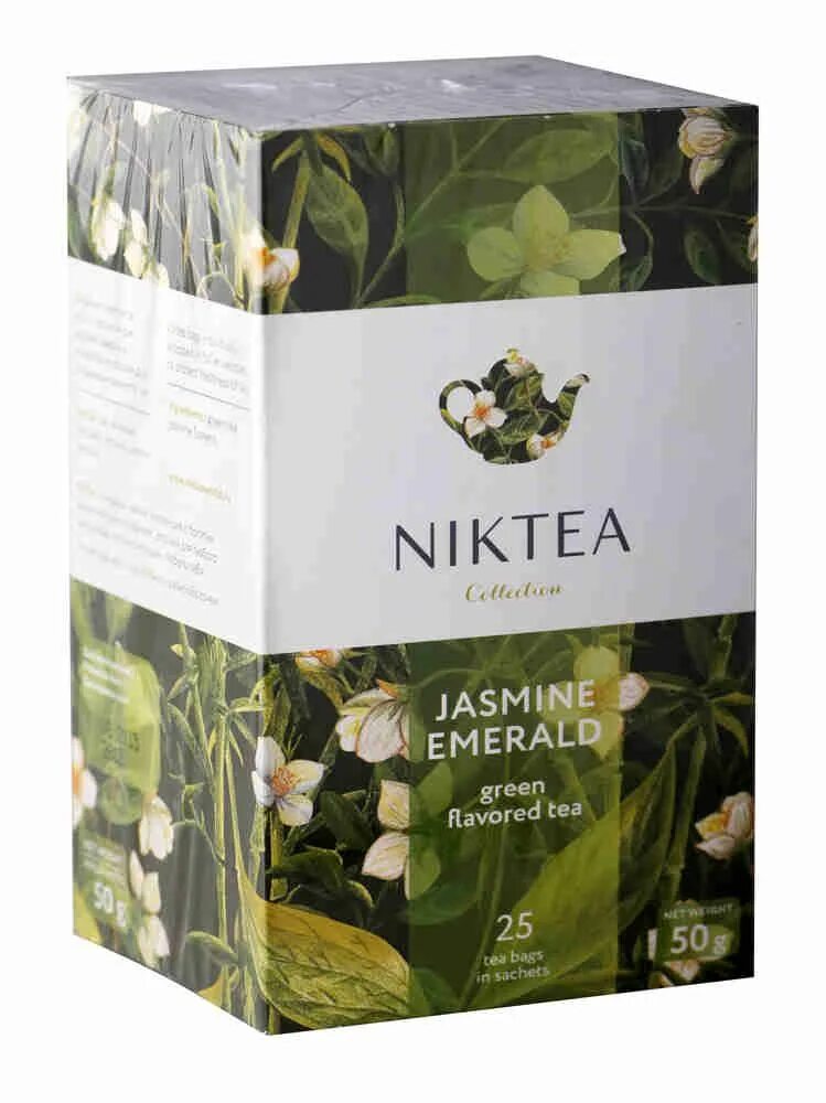 Чай зелёный NIKTEA С жасмином Эмеральд. NIKTEA чай в пакетиках.