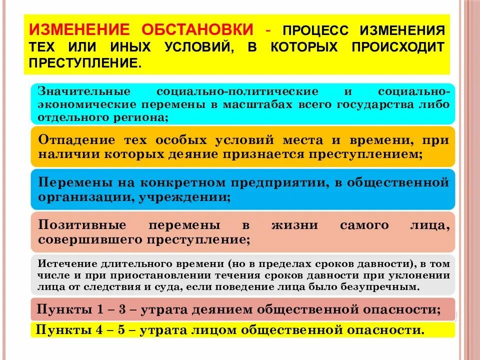 Изменение обстановки в уголовном