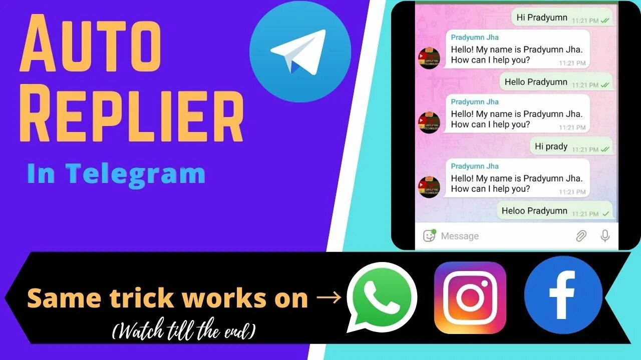 Telegram auto. Reply telegram.