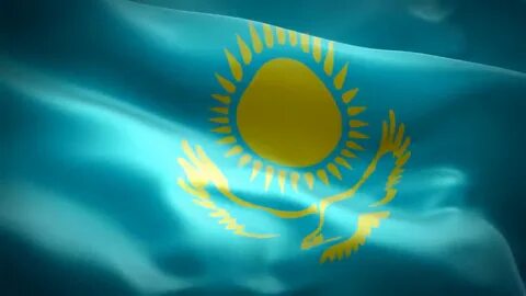 Развевающийся флаг казахстана