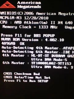Press f2 or del to run setup
