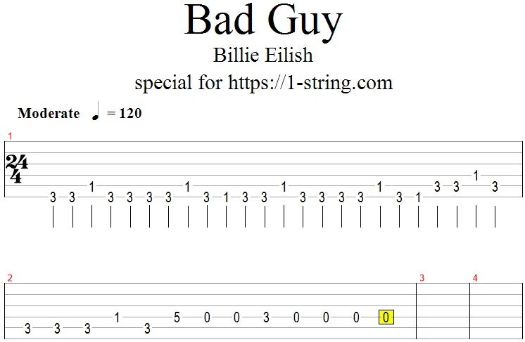 Песни на гитаре на 2 струнах. Bad guy Tab укулеле. Табулатура для укулеле на одной струне. Нирвана на 1 струне табы на гитаре. Табы для укулеле на 1 струне.