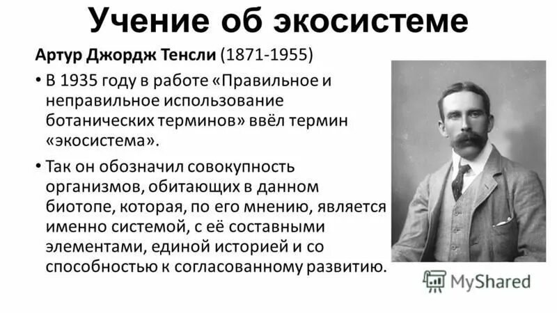 термин экосистема в 1935 году