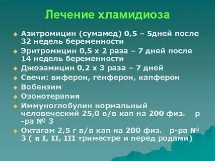 Чем лечить хламидиоз у женщин препараты