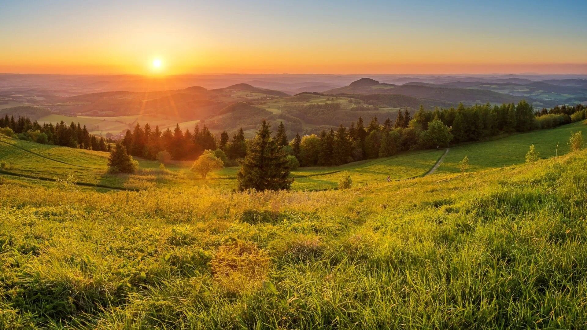 Степной пейзаж. Степной пейзаж. Закат на холме. Осветило равнину. Степной пейзаж.