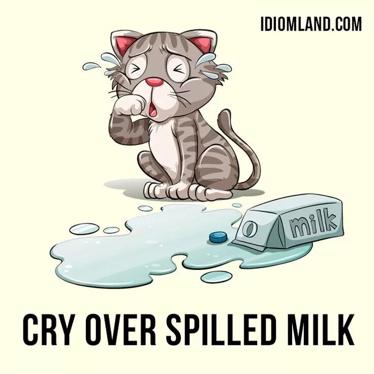 Spilt Milk идиома. Cry over spilt Milk идиома. Cry over spilt Milk картинка. Don't Cry over spilt Milk русский эквивалент. Crying over spilt milk идиома перевод