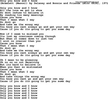 only you know and i know lyrics - sireneinternet.net.