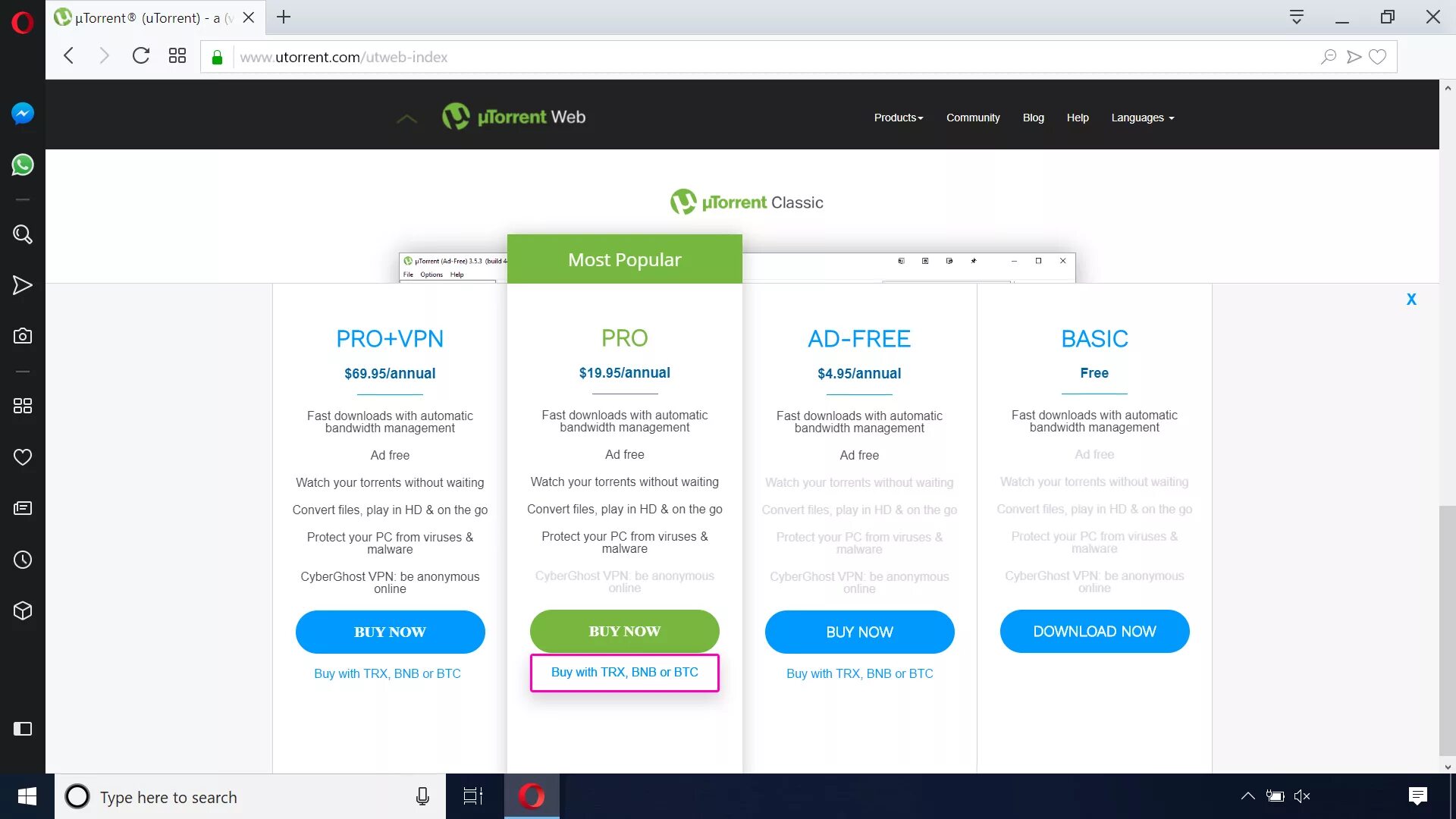 Https pro web pro. Популярные торренты. Utorrent Classic.