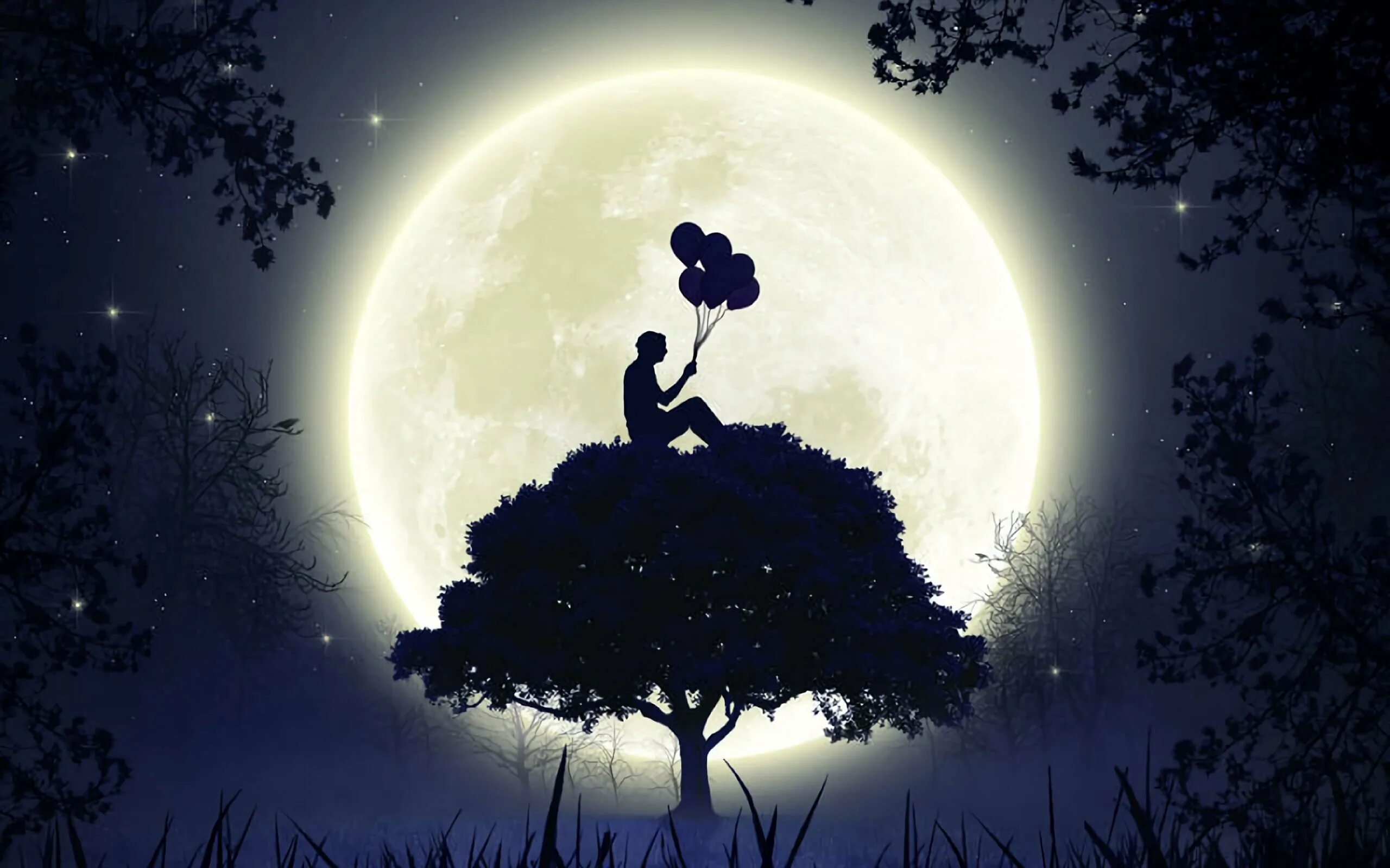 Чудесные лунные мартовские ночи впр 5 класс. Силуэт на фоне Луны. Луна арт. Дерево на фоне Луны. Полнолуние арт.