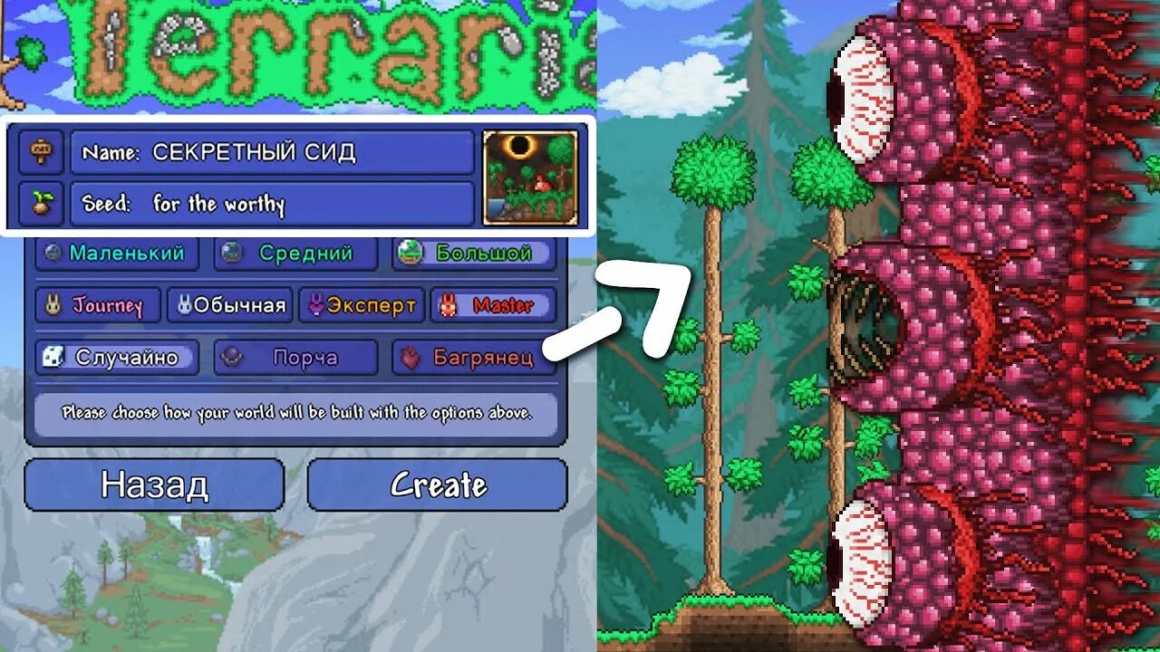 Легендарный сид. Секретный мир террария 1.4. Семечко Terraria 1.4. Новый секретный СИД В террарии 1.4.3. СИДЫ для террарии.